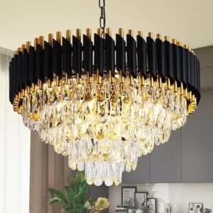 jhumar, Crystal Black Gold Chandeliers